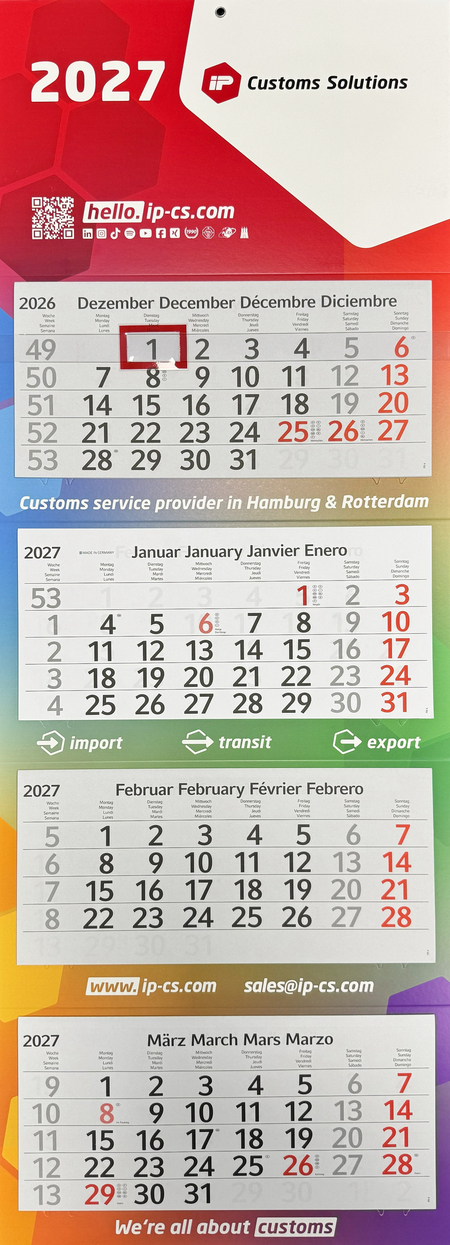 Monatskalender 2027-2